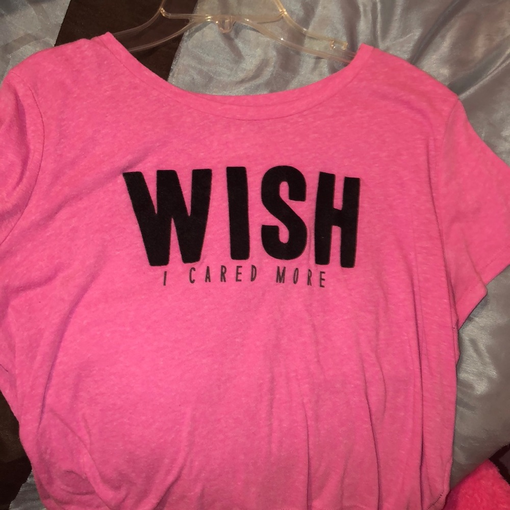 Pink slogan tee shirt
